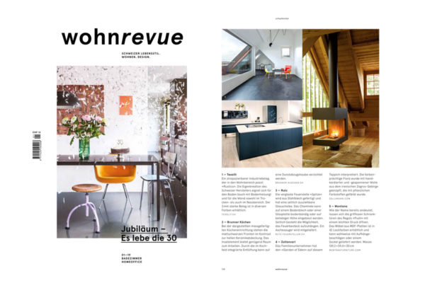 REDAKTIONELLE ERWÄHNUNG IM MAGAZIN WOHNREVUE
